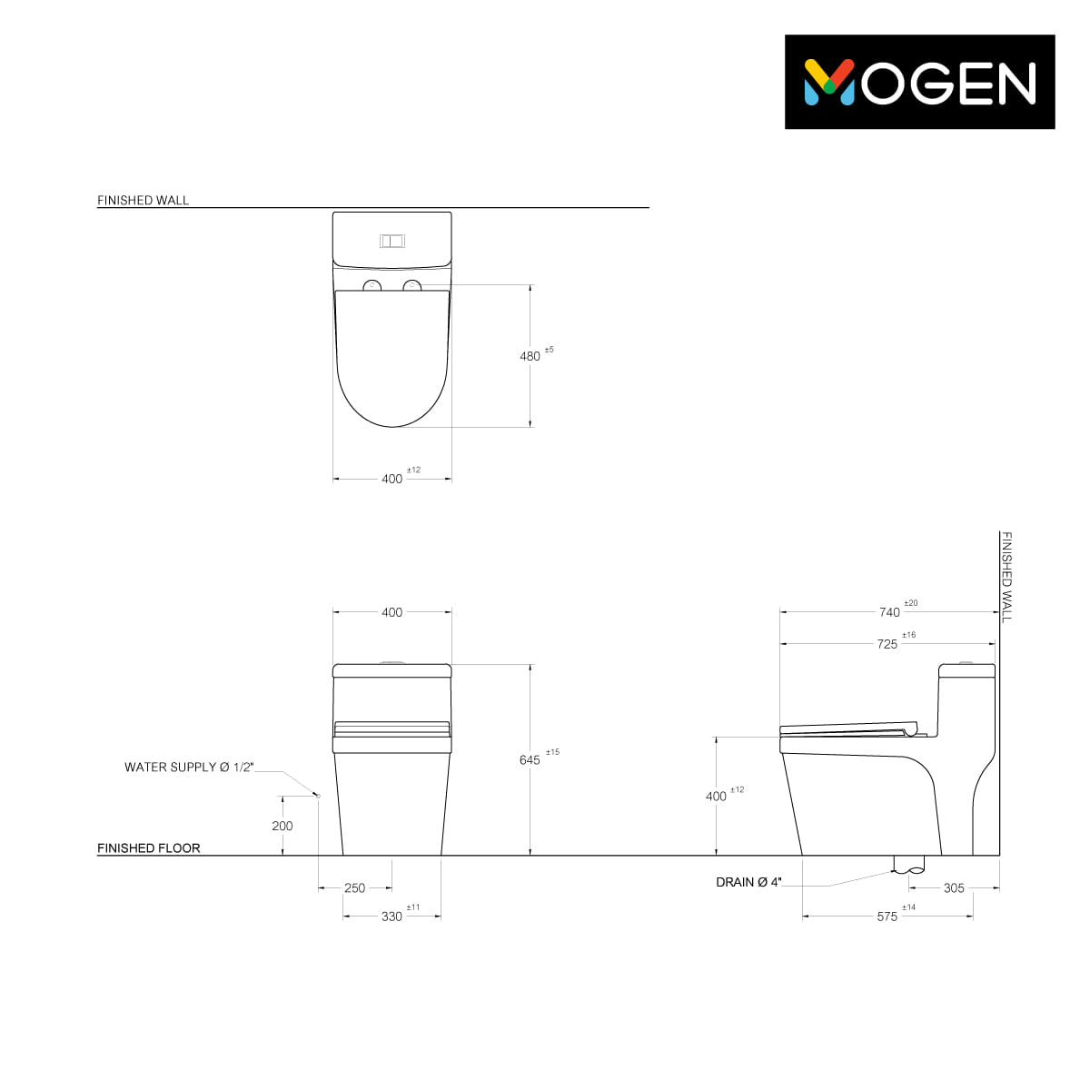 สุขภัณฑ์ 1 ชิ้นเดียว  MOGEN รุ่น MO49EX (ECO) ฝา SLOW CLOSE 3/4.5 ลิตร สีขาว_6